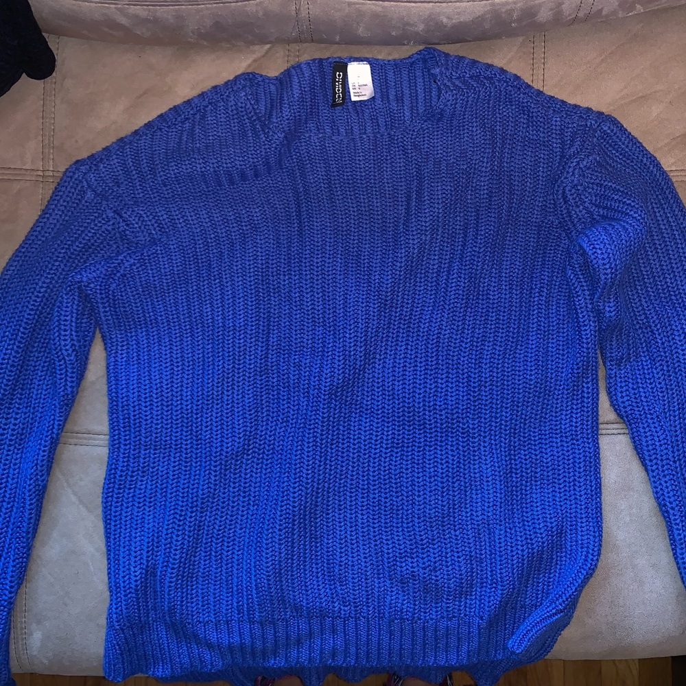 ELECTRIC BLUE, KNIT SWEATER